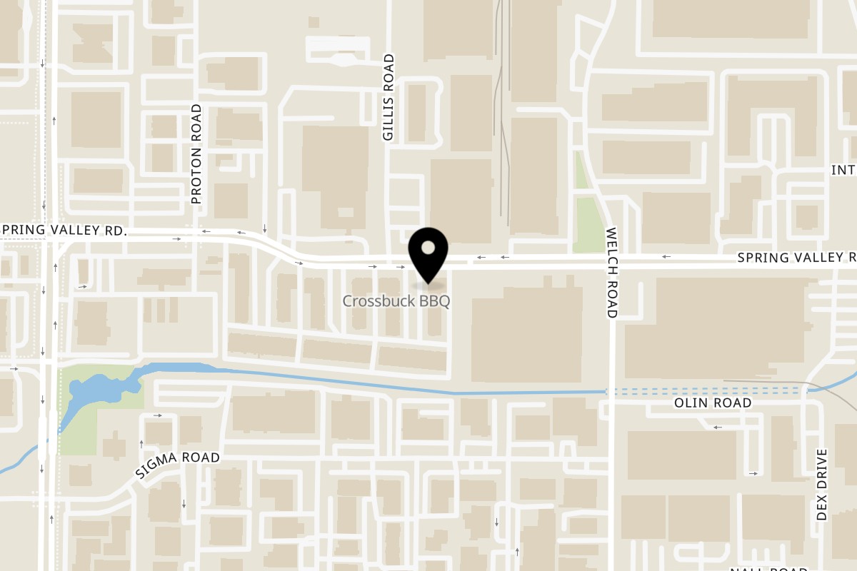 Map showing the location of Halal Fusionz Halal Fusionz on 4488 Spring Valley Rd in Farmers Branch